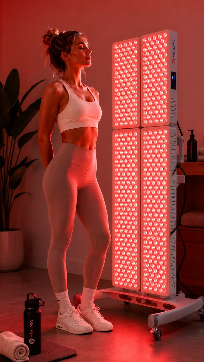 Home setting visualisation featuring an illuminated multi-panel HealPRO setup
